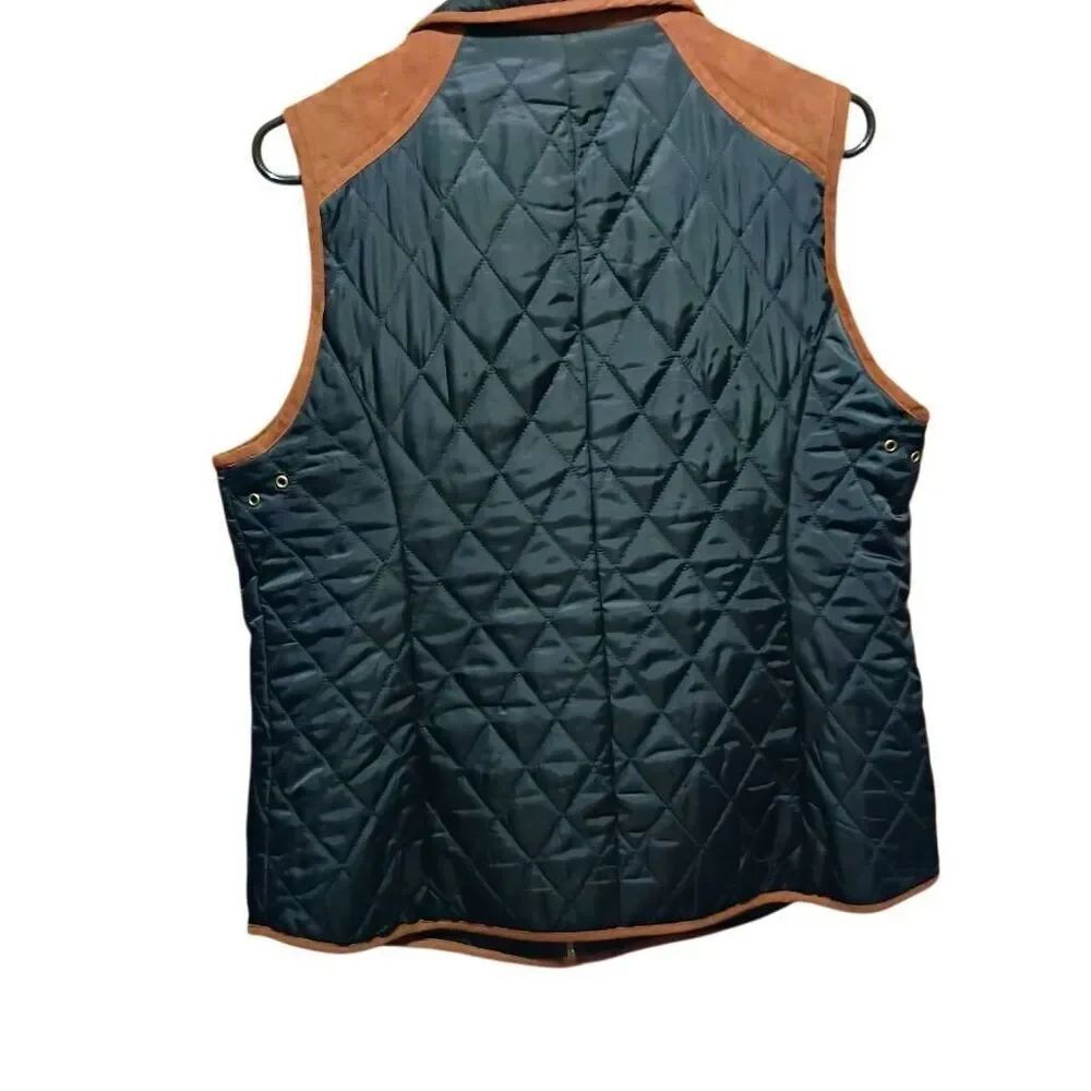Vince Camuto Black Suede Quilted Riding Vest Women's Large - Picture 8 of 12